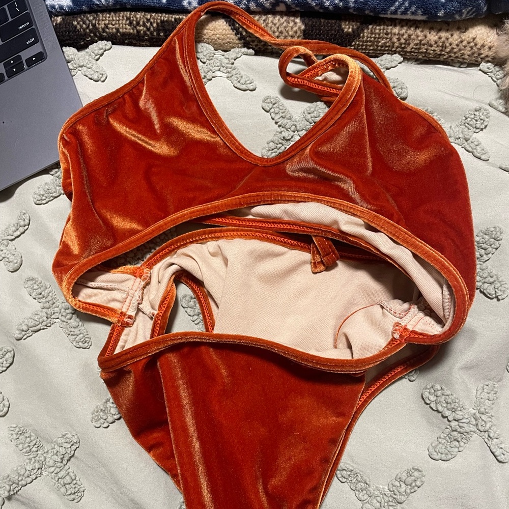Velvet Orange One-Piece Swimsuit